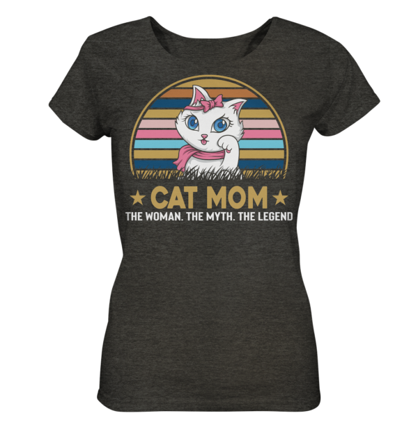 Cat Mom - Ladies Organic Shirt (meliert) – Bild 2