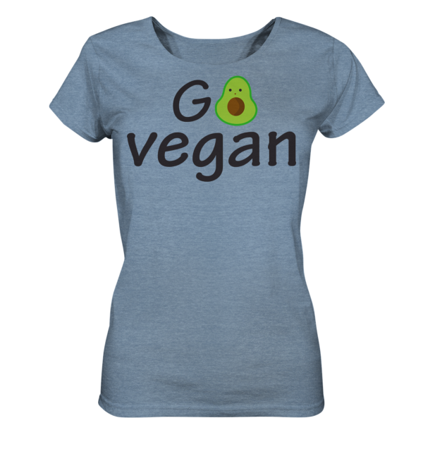 GO VEGAN - Ladies Organic Shirt (meliert) – Bild 4