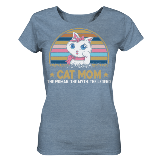 Cat Mom - Ladies Organic Shirt (meliert) – Bild 4