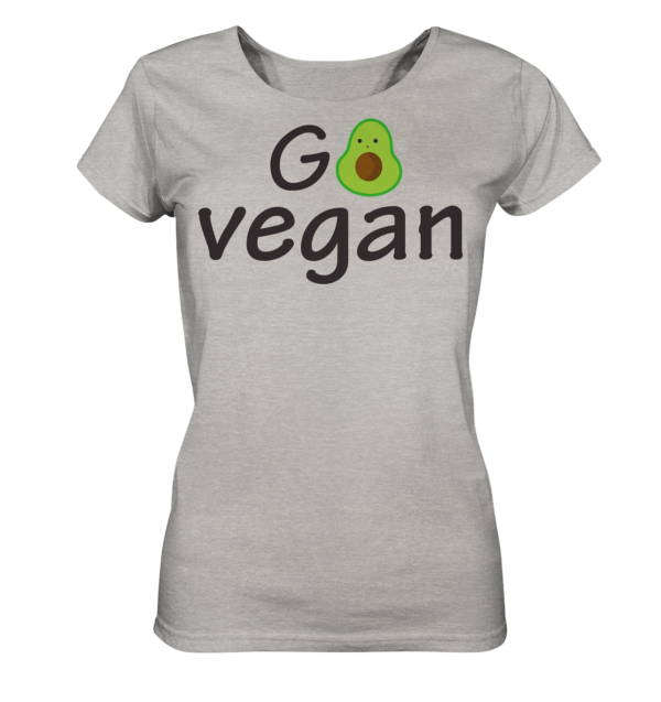 GO VEGAN - Ladies Organic Shirt (meliert) – Bild 3