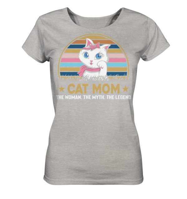 Cat Mom - Ladies Organic Shirt (meliert) – Bild 3