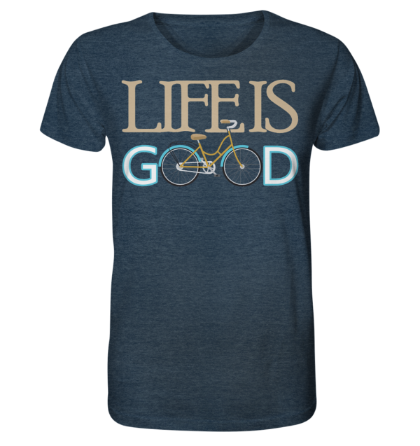 LIFE IS GOOD - Organic Shirt (meliert) – Bild 2