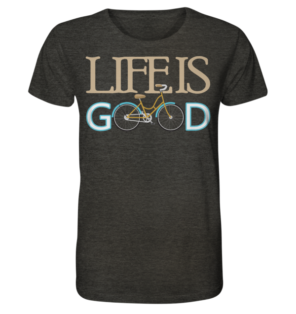 LIFE IS GOOD - Organic Shirt (meliert) – Bild 3