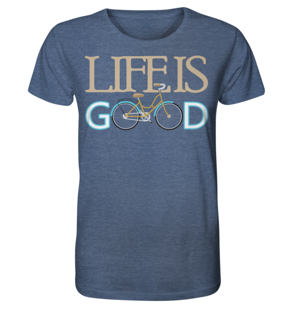 LIFE IS GOOD - Organic Shirt (meliert) – Bild 4