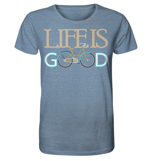 LIFE IS GOOD - Organic Shirt (meliert) – Bild 5