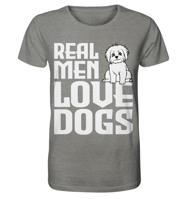 REAL MEN LOVE DOGS - Organic Shirt (meliert) – Bild 6