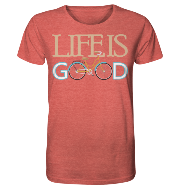 LIFE IS GOOD - Organic Shirt (meliert) – Bild 7